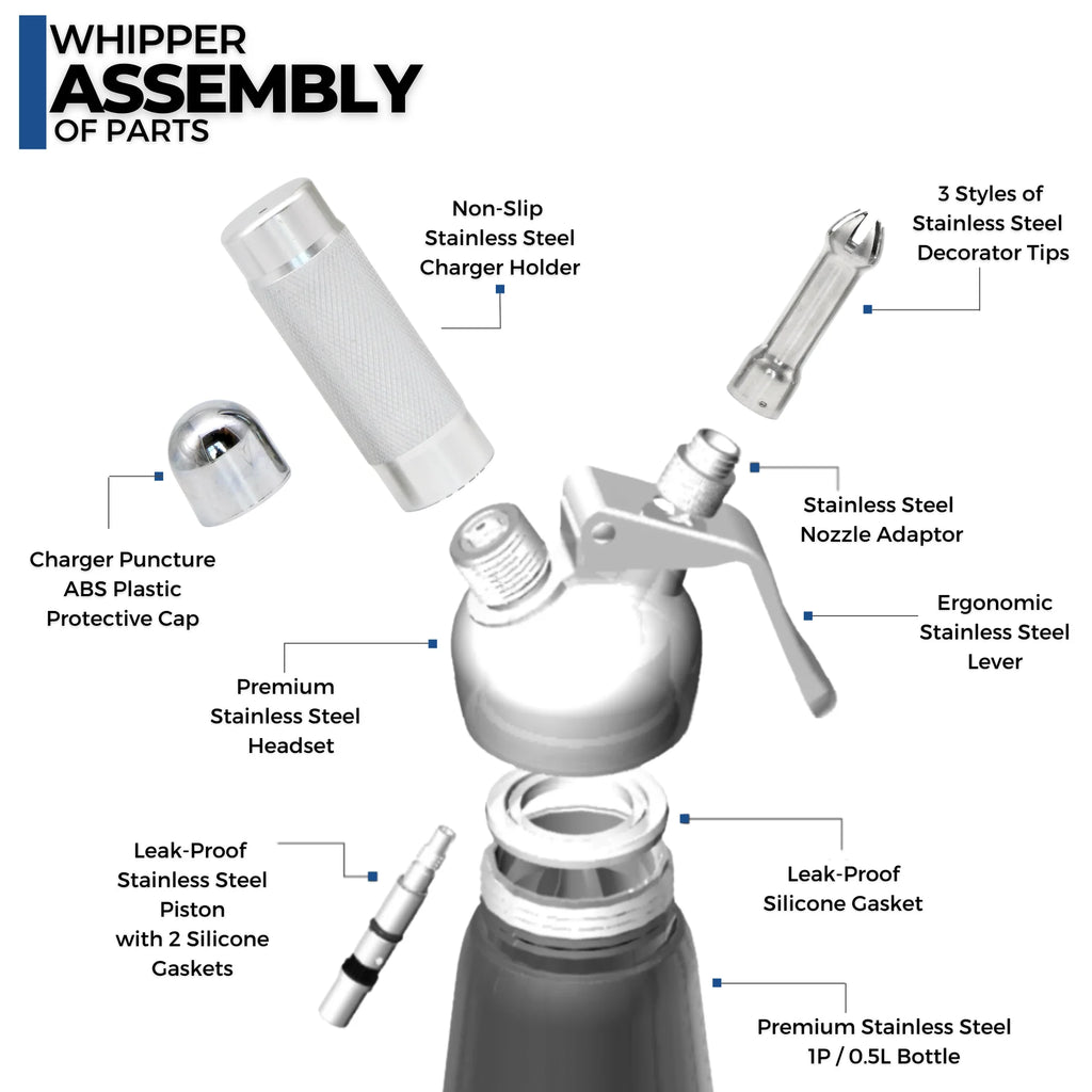 Stainless Steel Whipped Cream Dispenser, 1 Pint B58198