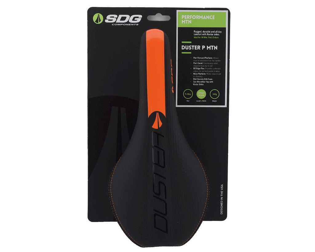 Black/Orange Ti-Alloy Rails Duster Saddle K74165