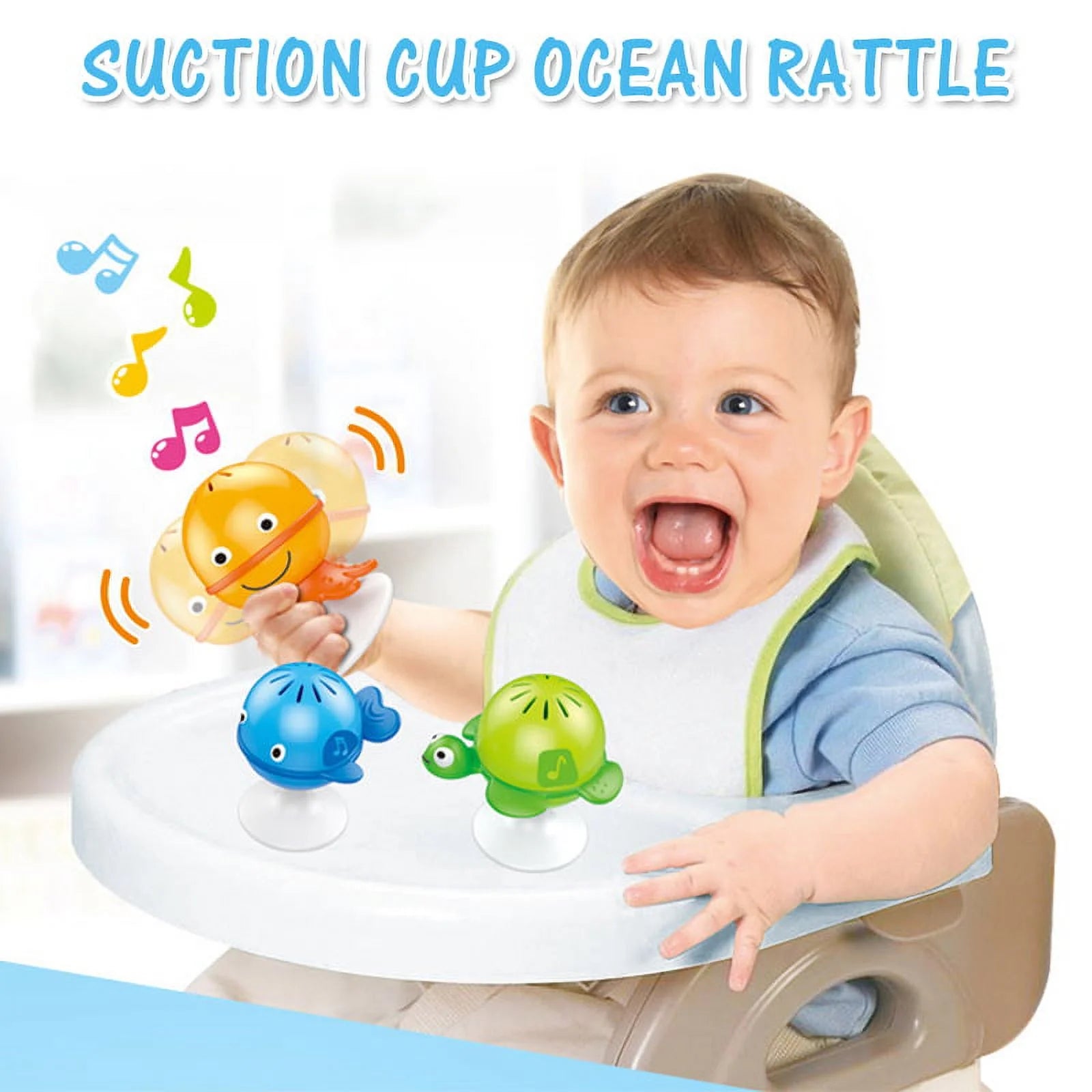 3 Pack Baby Rattles Set Suction Cup Toys B4977