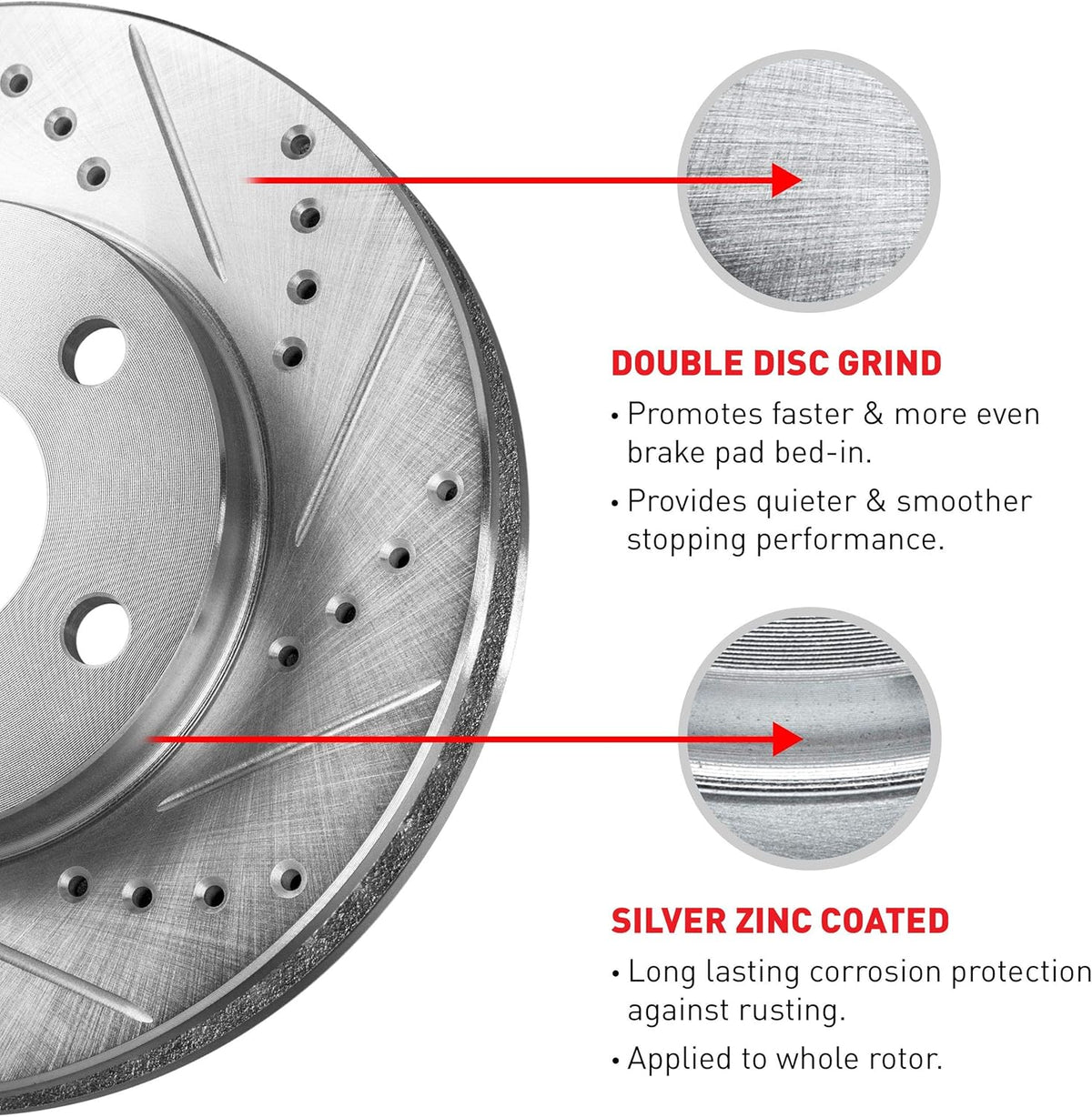 Front Rear Drilled and Slotted Brake Rotors G849873
