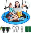 40 Textilene Ripstop Disk Swing with 2 Foam Handles, Steel Frame, 2 Carabiner, Swivel, Adjustable Ropes Z4364