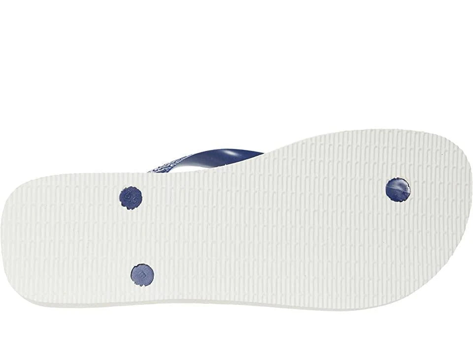 White/Navy Blue/White Flip Flops N723347