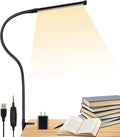 Black LED Desk Lamp with Clamp, 3 Modes 10 Brightness, Flexible Gooseneck G863