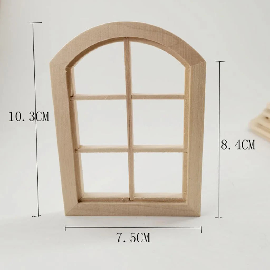 Unpainted 6 Panel Window Doll House Miniature E1512