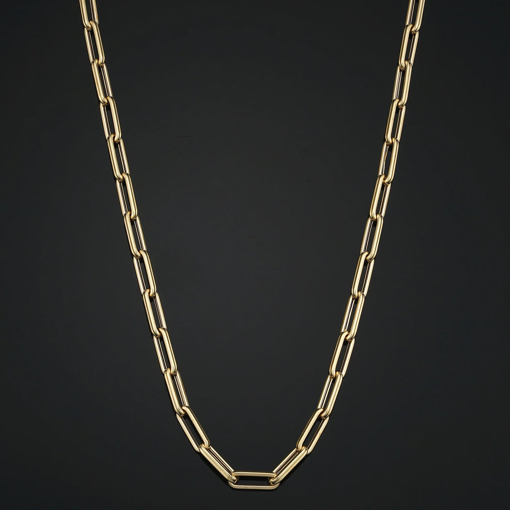 14k Yellow Gold Paperclip Link Chain Necklace (4 mm, 18 inch) W428231