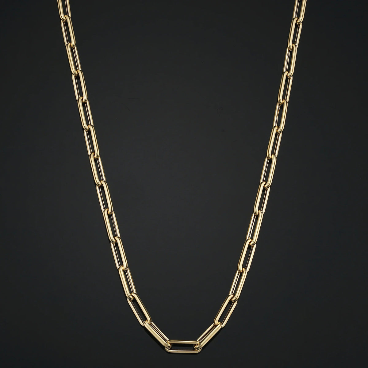 14k Yellow Gold Paperclip Link Chain Necklace (4 mm, 18 inch) W428231