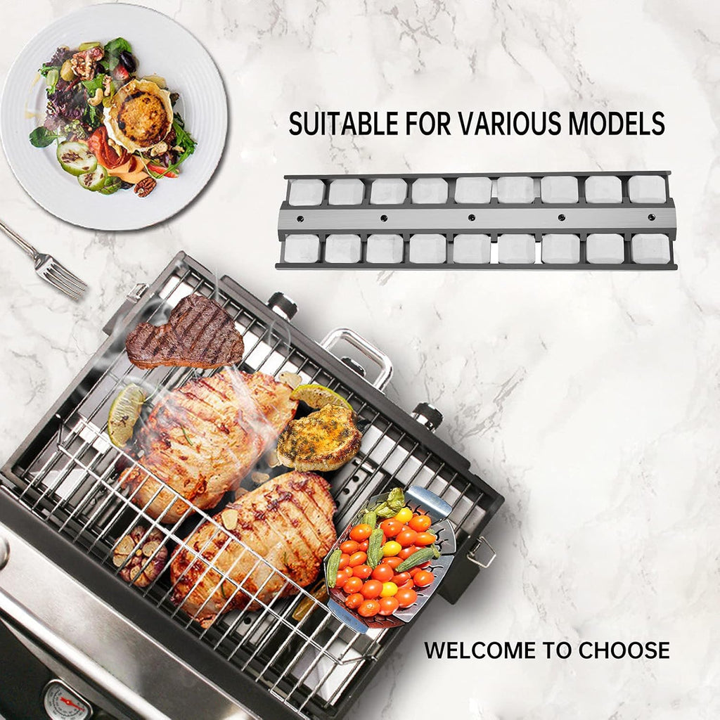 BBQ Grill Briquette Tray Heat Plates Burner Covers, Pack of 2 C298804
