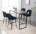 Black Velvet Bar Stools with Back, 30 inch Seat Height, Set of 4 P7722