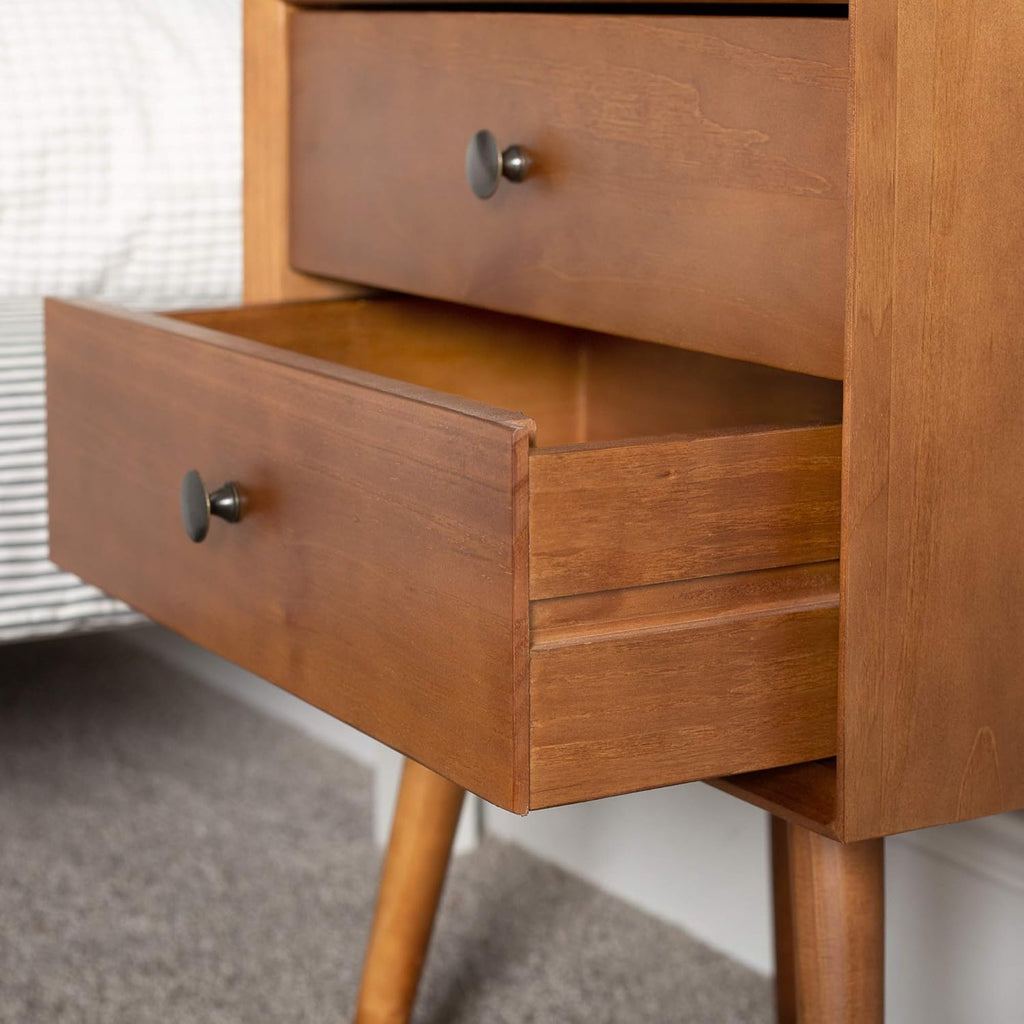 2 Drawer Solid Wood Nightstand Caramel O692