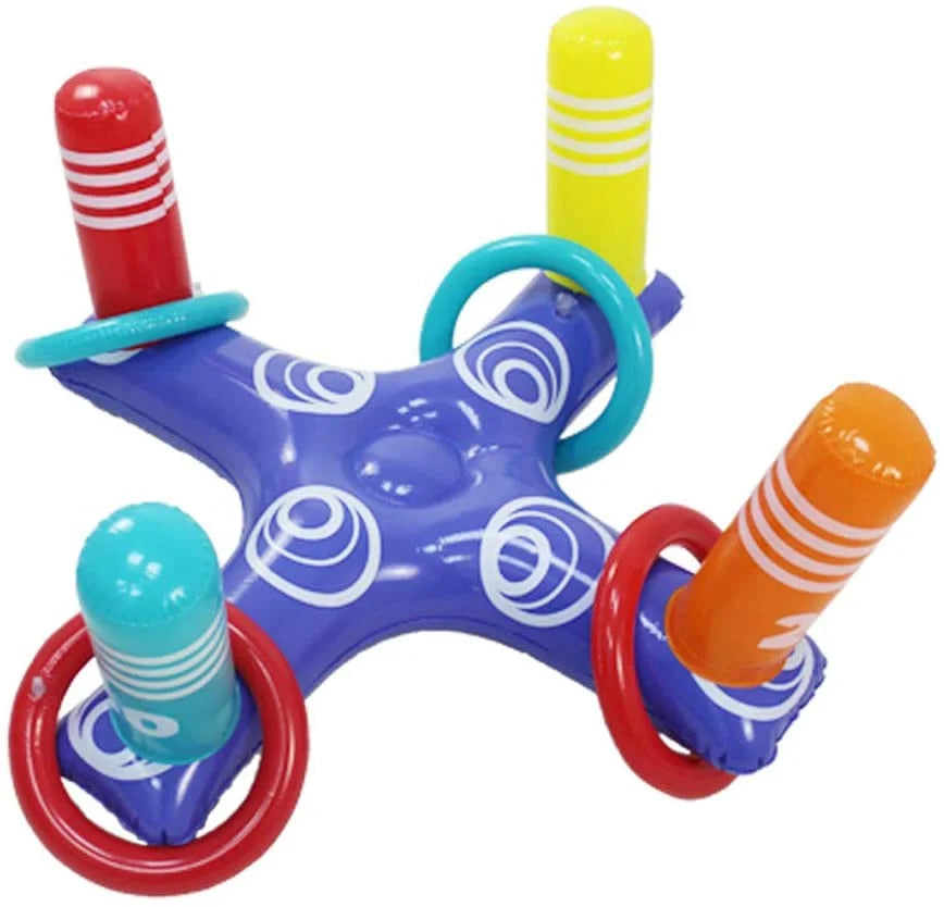 Inflatable Floating Ring Toss Pool Game with 4 Pcs Rings D5642