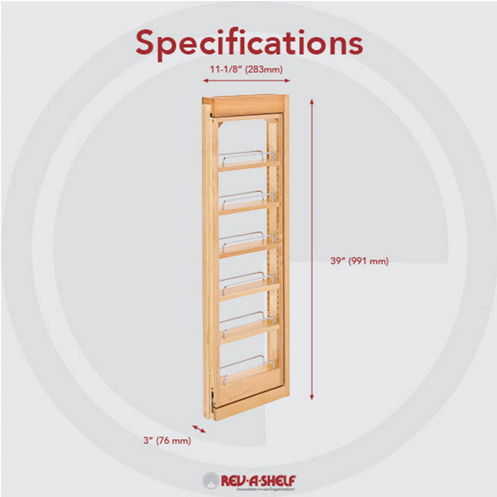 3x22 W x 39x22 H Pull-Out Cabinet Wall Filler S85133