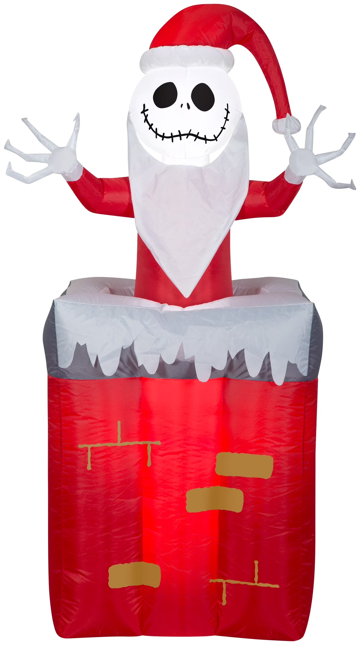 Animated Christmas Airblown Inflatable Jack Skellington in Chimney, 5.5 ft Tall H871