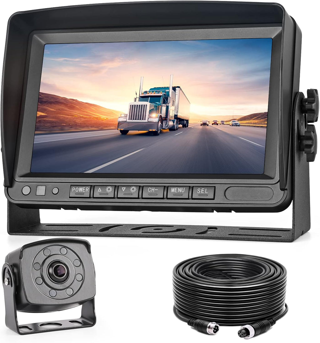 7 inch HD Backup Camera and Monitor System, IP68 Waterproof Rear View Camera I761