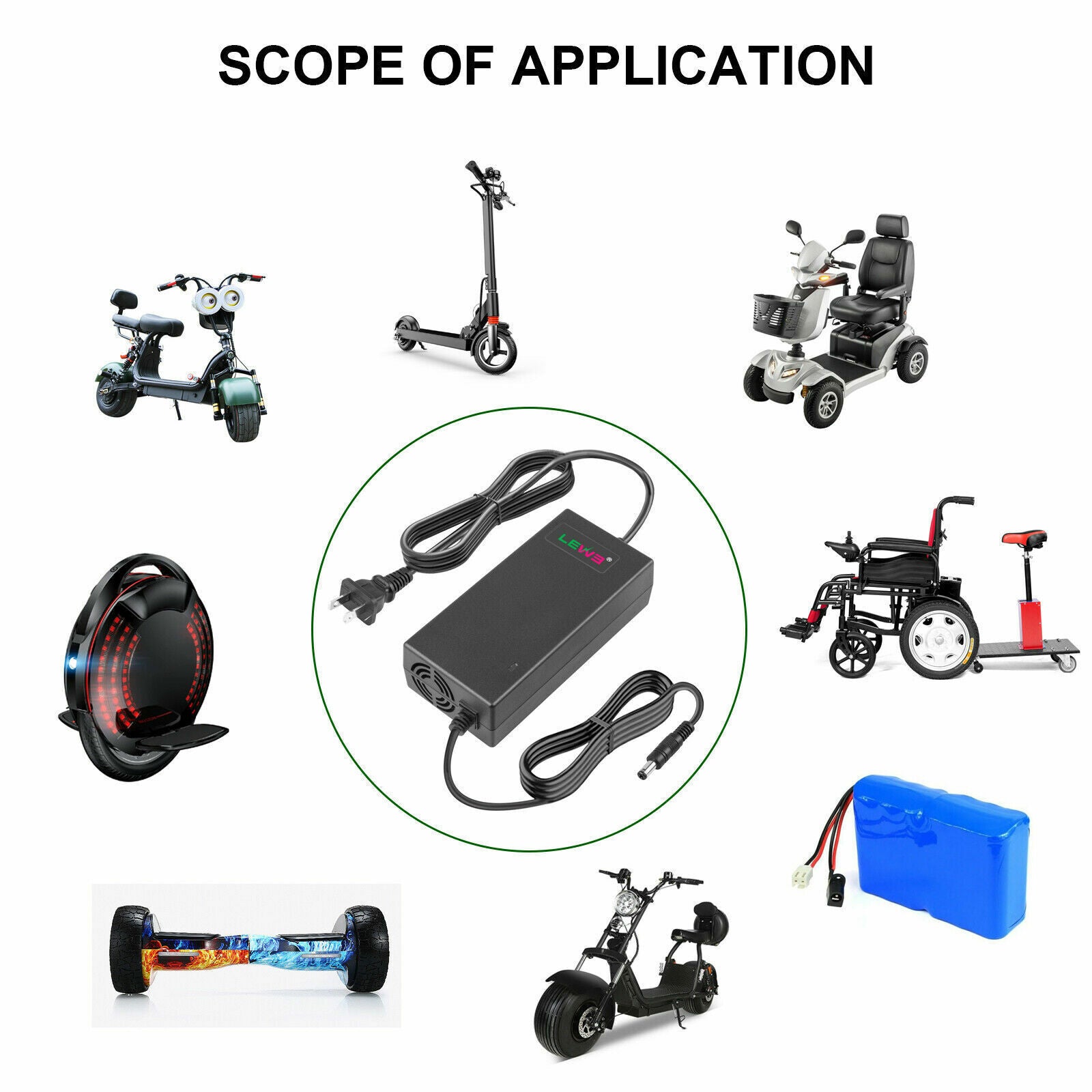 54.6V2A Charger Adapter for 48V Li-ion Battery Ebike Y216566