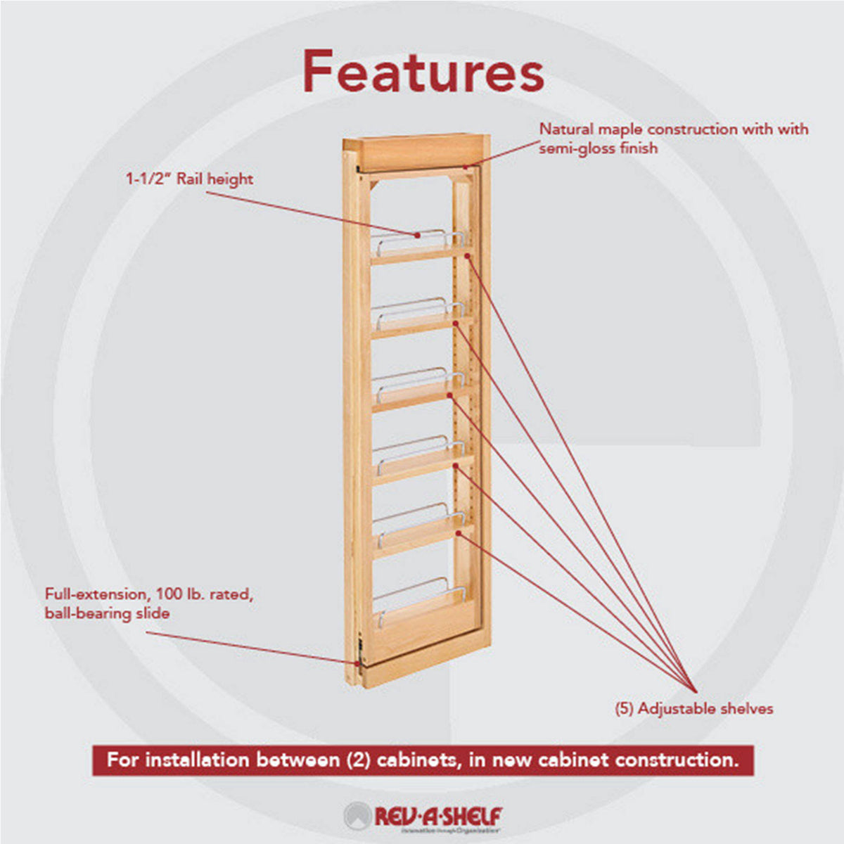 3x22 W x 39x22 H Pull-Out Cabinet Wall Filler S85133