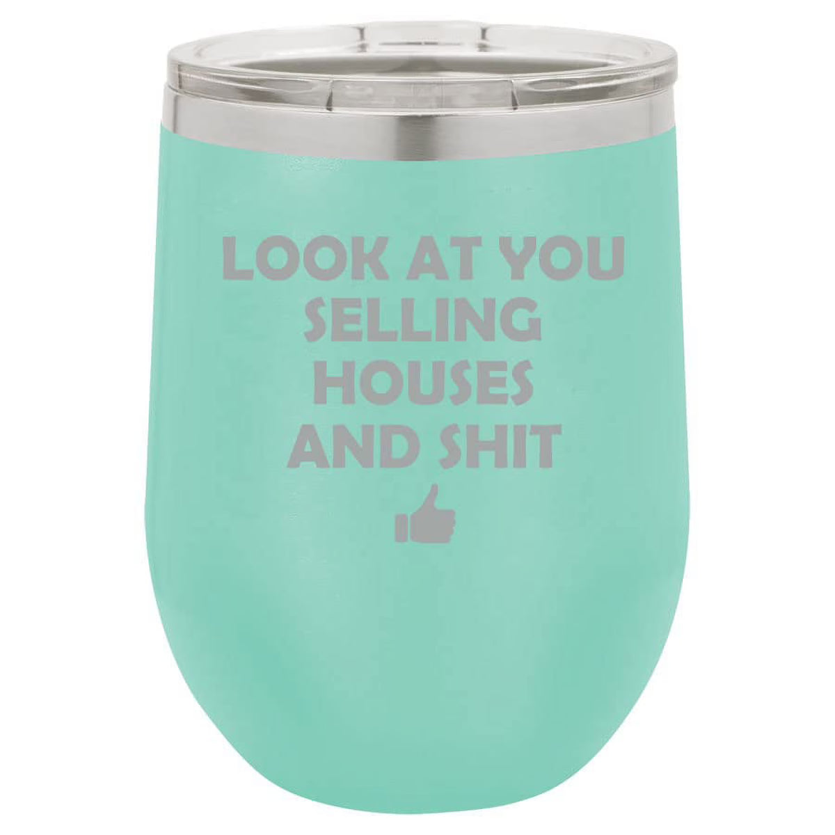 12 oz Double Wall Vacuum Insulated Stainless Steel Stemless Wine Tumbler Travel Mug With Lid K4662