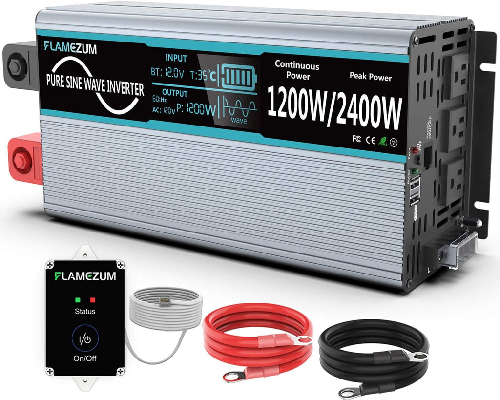 1500 Watt 12V DC to 110V AC Power Inverter with 2 USB Ports, Pack of 2 Z61031
