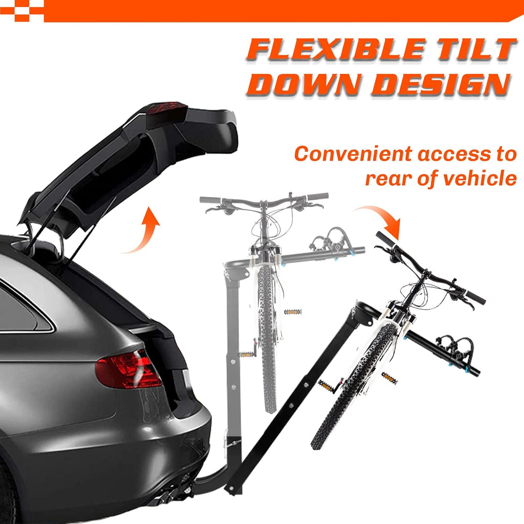 Hitch Bike Rack with Reflector and 2 Receiver, Heavy Duty Bicycle Carrier N52536