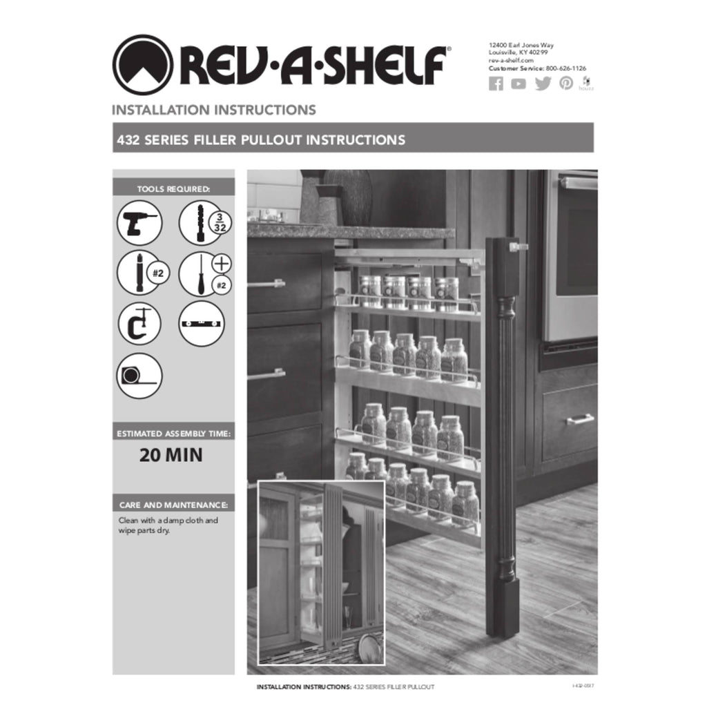 3x22 W x 39x22 H Pull-Out Cabinet Wall Filler S85133