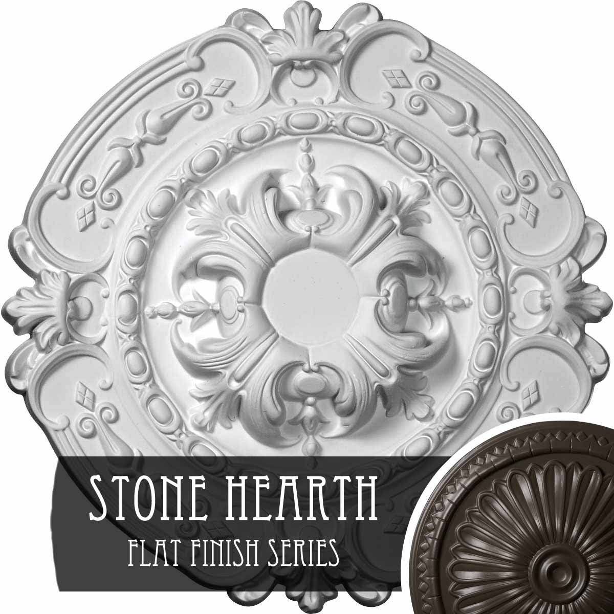 Hand-Painted Stone Hearth Ceiling Medallion J6535