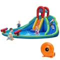 Inflatable Bounce House Water Splash Pool Dual Slide Climbing Wall T29407