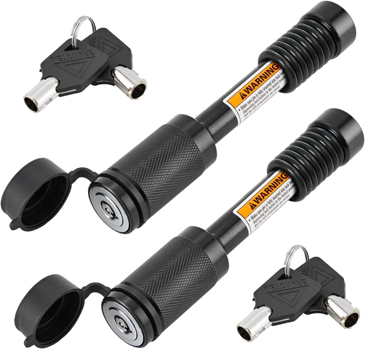 5/8 Dia 3-1/2" Long Trailer Hitch Pin Lock with 8 Rubber O-Rings (Keyed Alike 4 Pack) M297651