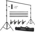 10 x 10Ft Heavy Duty Adjustable Muslin Backdrop Stand Kit with Carrying Bag, 4 Pcs Spring Clamps X5746
