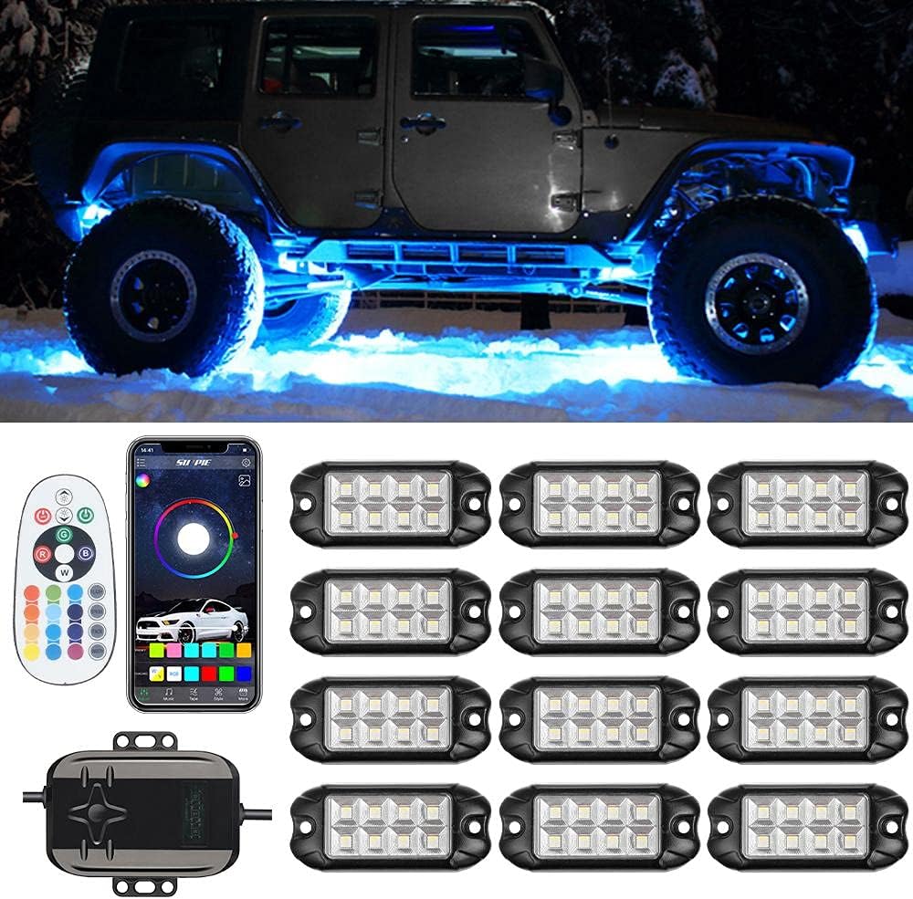 12 Pods RGBW LED Rock Lights for Trucks V9349