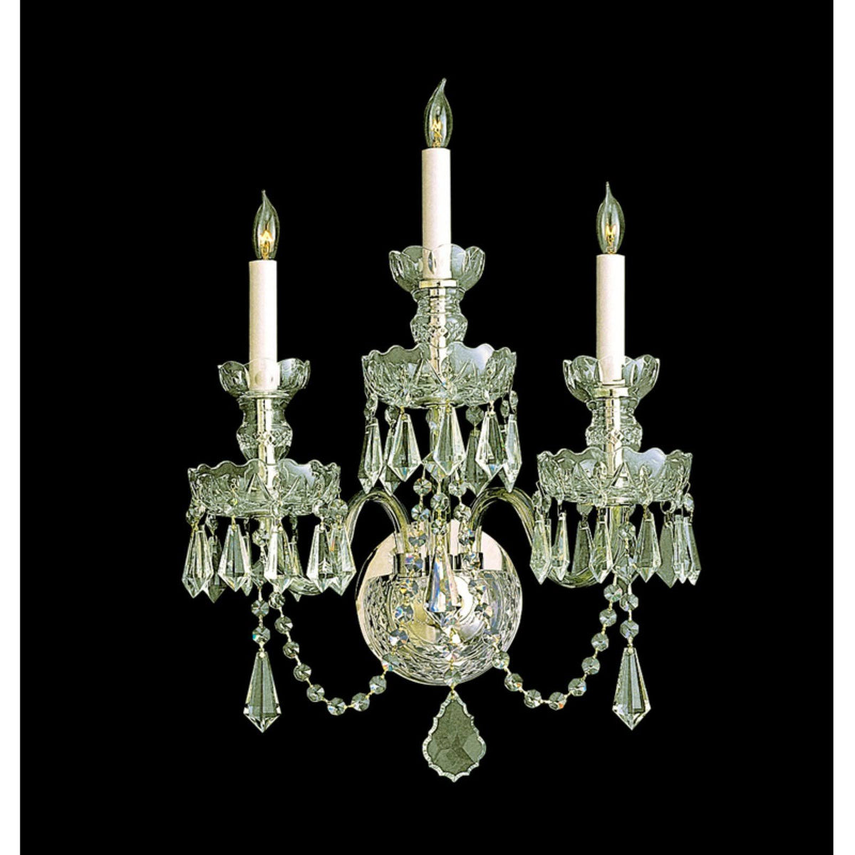 Brass Crystal 3 Light Sconce D487167