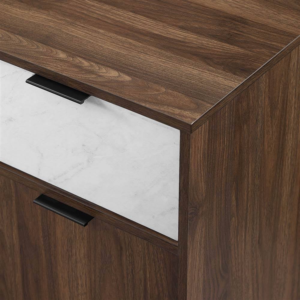 Faux White Marble 2 Drawer Sideboard O709289