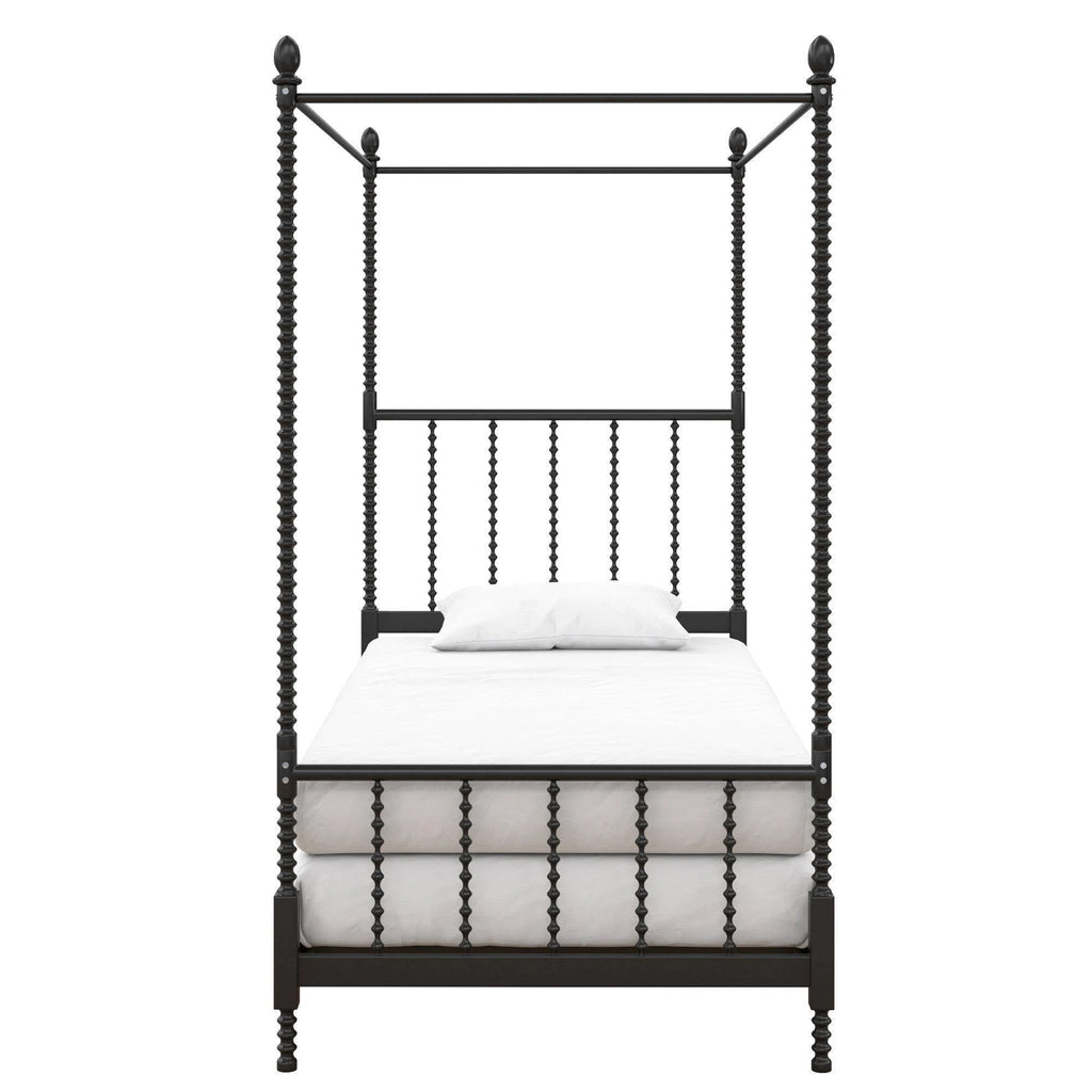 Twin Metal Canopy Bed Black L532254