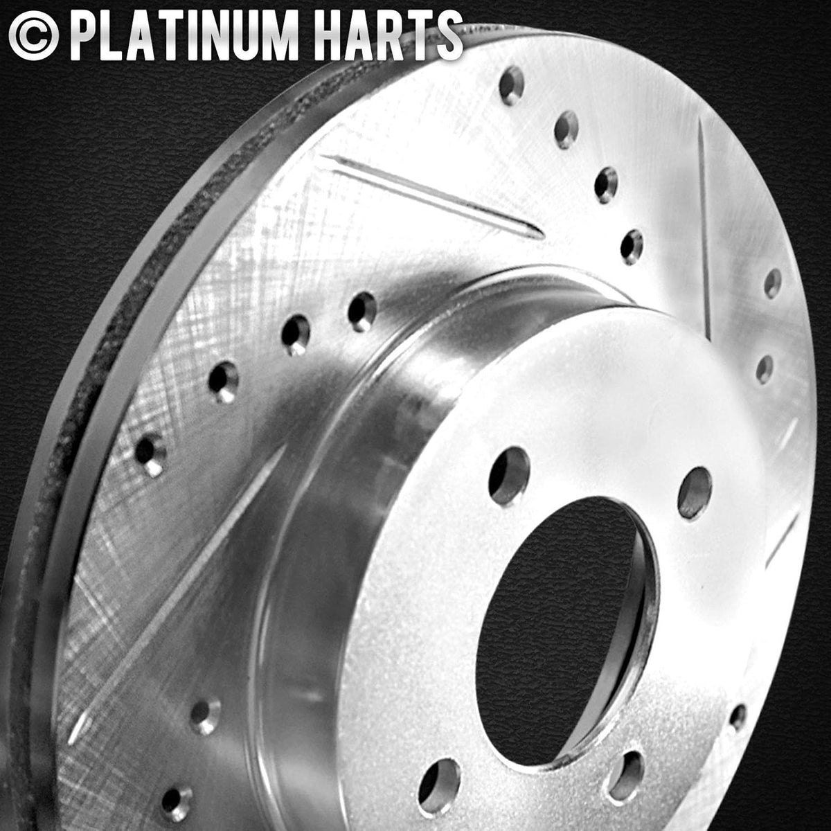 Front and Rear Brake Rotors Silver Drilled Slotted Heavy Duty Pads H86220