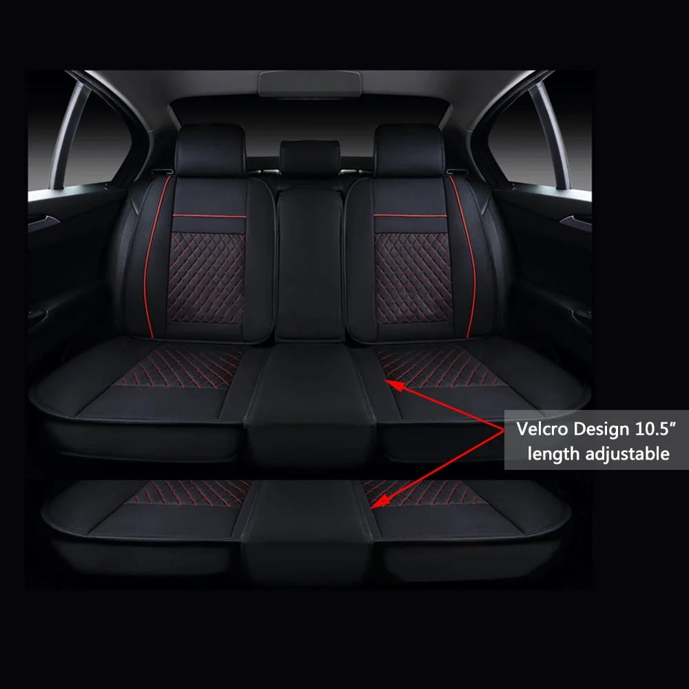 Deluxe Leather 5-Seats Front and Rear Full Set Car Seat Covers J3592