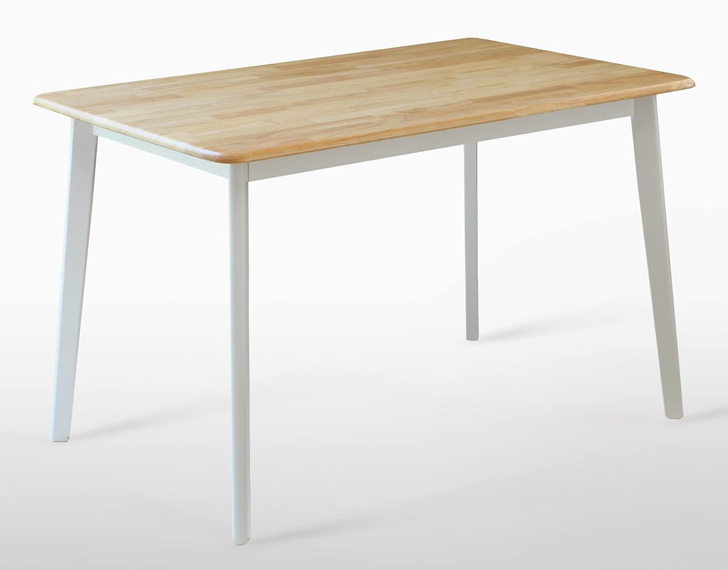 Natural-White Solid Rubber Wood Dining Table S71860