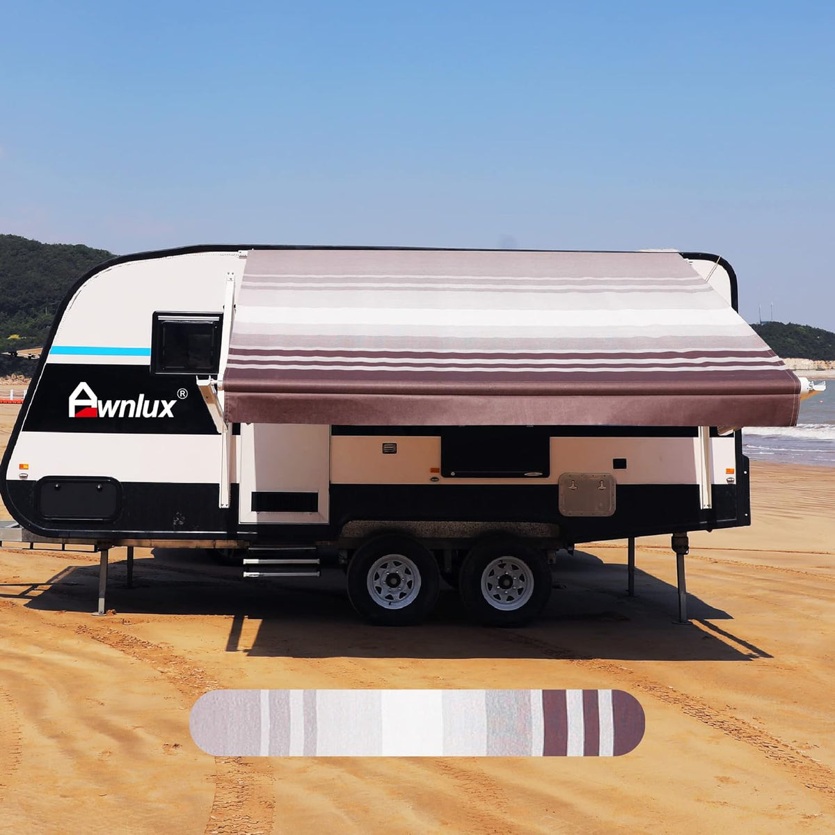 Ocean Blue 20' Waterproof Vinyl RV Awning Fabric Replacement R116611