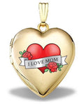 Solid 14K Yellow Gold Filled Heart Locket Necklace Pendant H96689