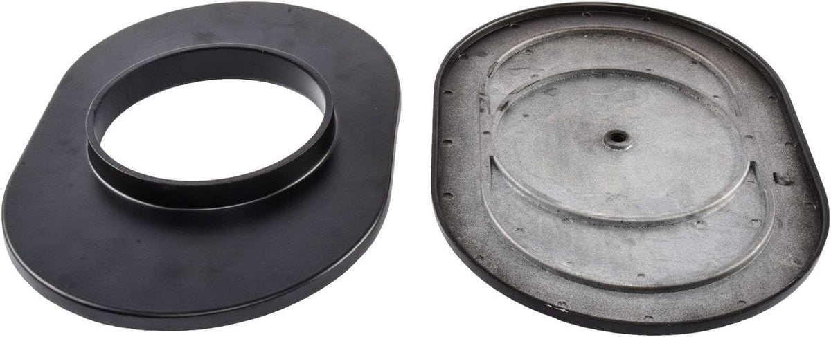 Finned Aluminum Air Cleaner, Oval 12” x 8 3/8” x 3”, Black Cast Aluminum Top H704