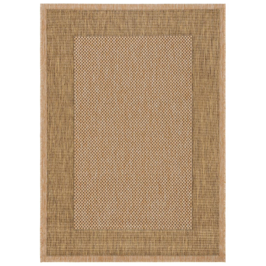 Natural/Gold Striped Border Indoor/Outdoor Area Rug W611