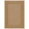 Natural/Gold Striped Border Indoor/Outdoor Area Rug W611