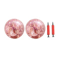 Rose Golden Glitter Beach Ball 4 Pcs Set with Pump B245