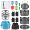 Collapsible Cookware Utensils Kit with Pan Knife Fork Bowl T582133