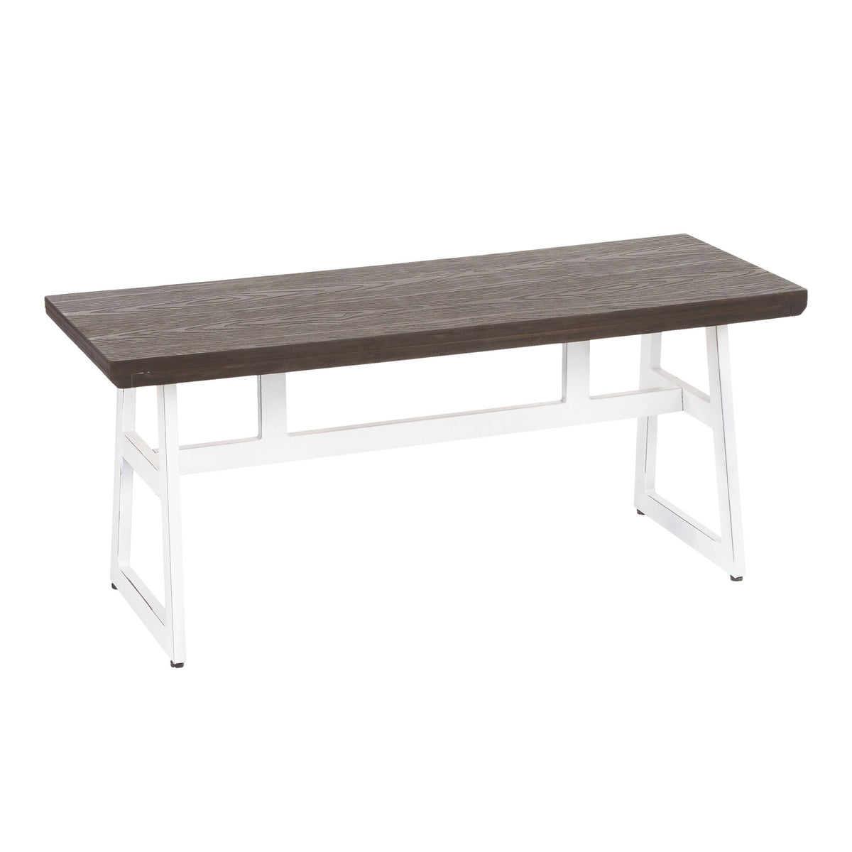 Black/Brown Metal and Wood Industrial Bench Z435
