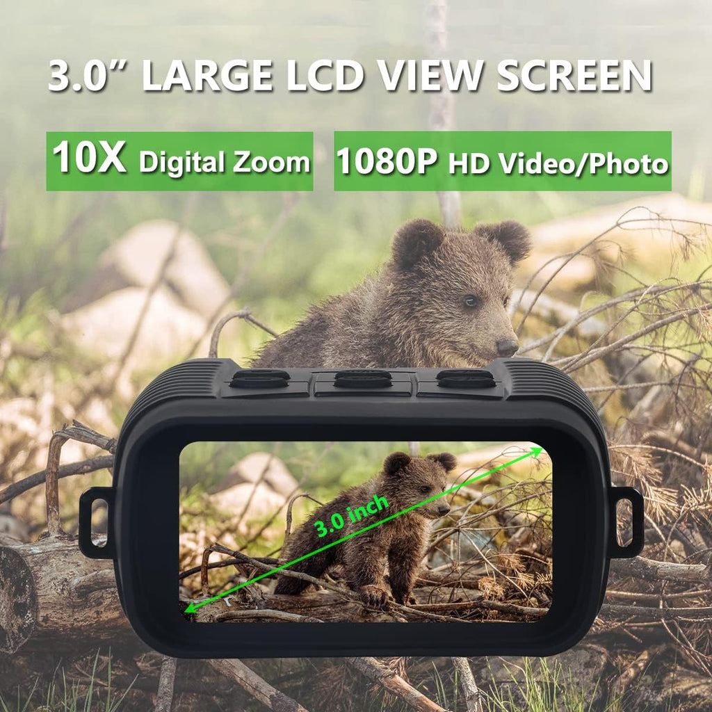 Digital Night Vision Binoculars Infrared Goggles 10X Zoom HD Photo 1080P Video 3.0 LCD Screen 32GB SD Card H578182