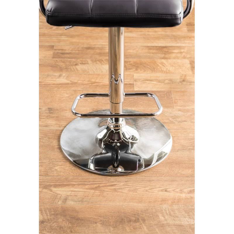 Black Leather Adjustable Bar Stool R602